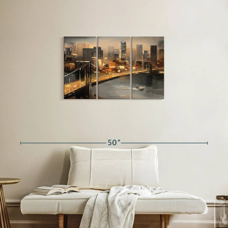 Sireci NYC Skyline Glow, 20" H x 33" W