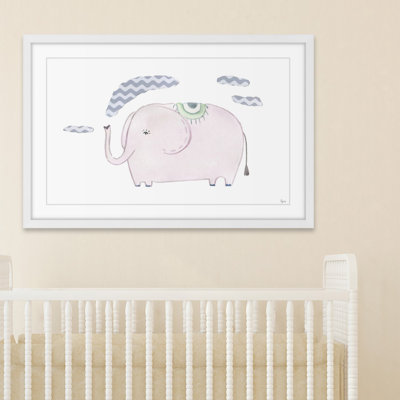 «Puffing Elephant II», reproduction encadrée