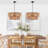 Aleris 5 - Light Shaded Tiered Rattan Pendant-1900706303