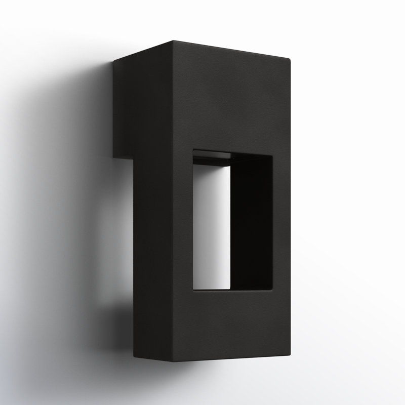 Blandburg Aluminum LED Wall Light, Black, 12" H x 5.75" W x 5.75" D