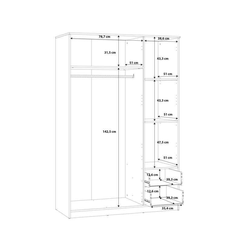 Rasheen Manufactured Wood Wardrobe