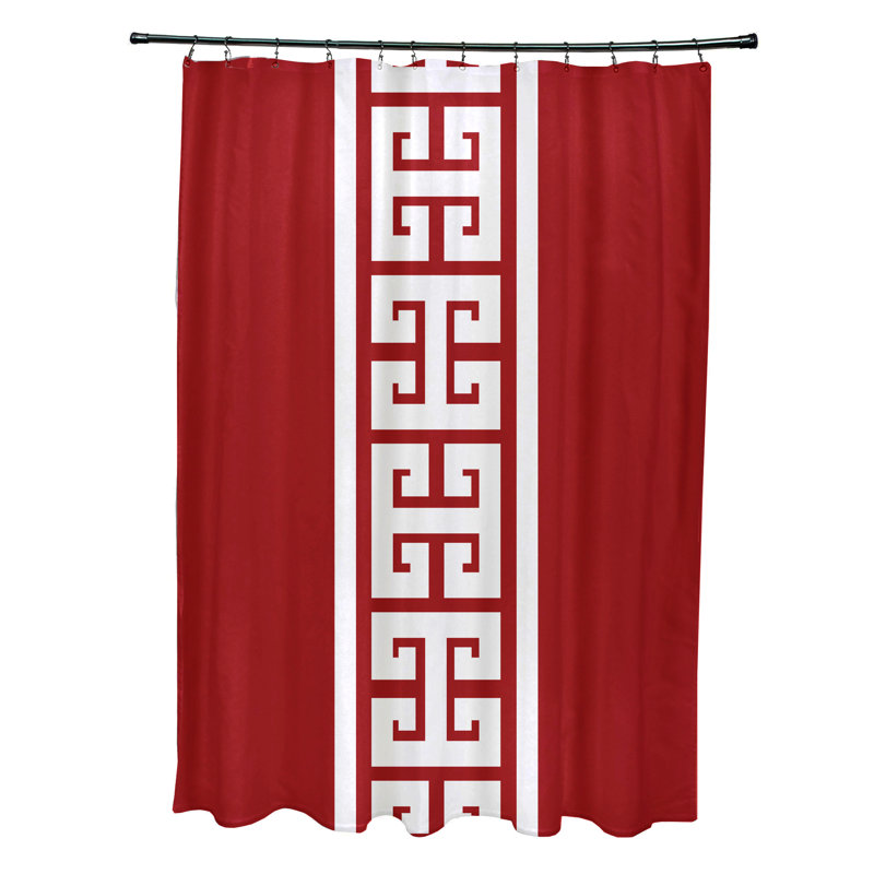 Rideau de douche à rayures en polyester à rayures simples, Rouge