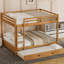 Grand lit superposé en bois avec lit gigogne, structure en pin fiable, peu encombrant pour les chambres partagées, outils faciles à assembler pour petites pièces, à assembler-979752435