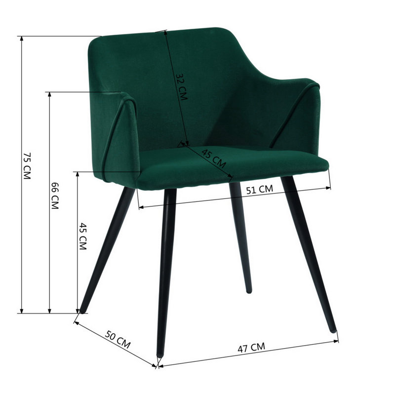 Sofiya 45cm H Velvet Upholstered Armchair, Green