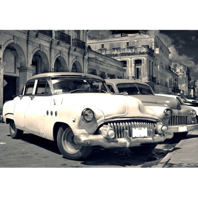 Grand papier peint auto-adhésif Shabby Old Havana Street avec voitures américaines classiques rétro