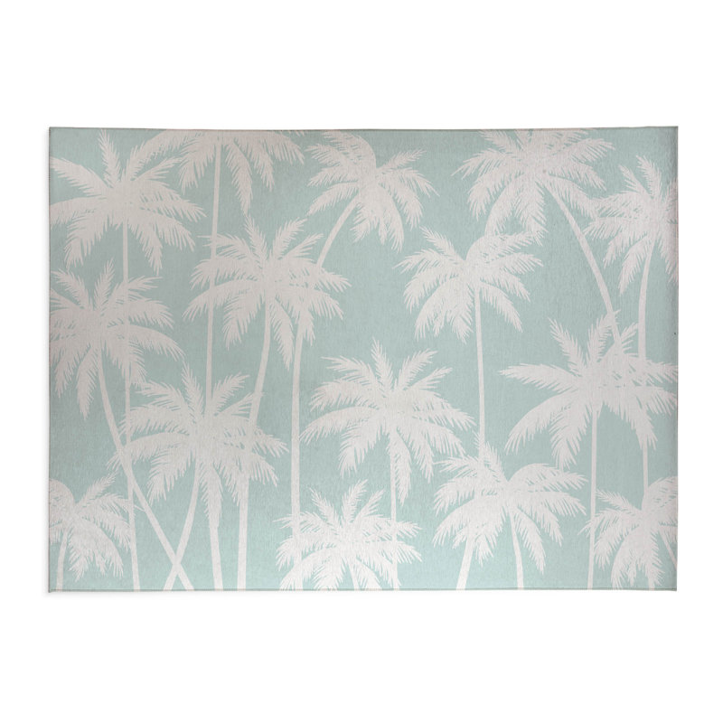 Tapis de blanchisserie antidérapant Palm, 25 "L x 4 "H, Mint Floral