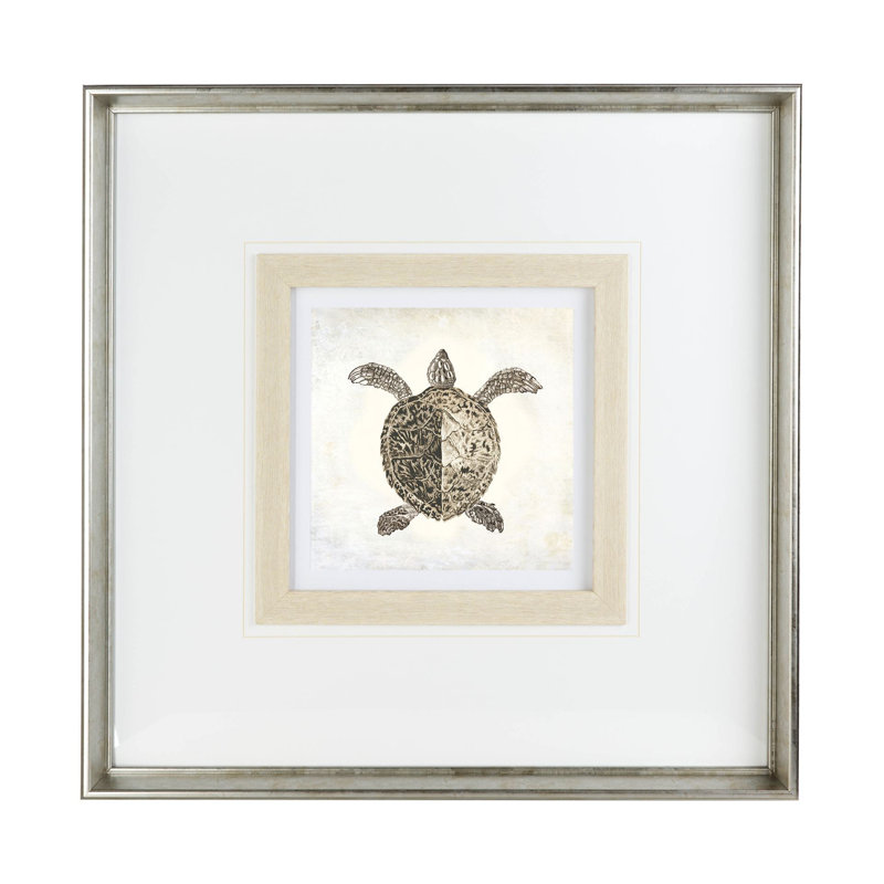 Tortue de mer rétro, reproduction d'art encadrée sous verre, Tortue de mer rétro