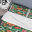 Ensemble de housse de couette en microfibre vert / orange 2 pièces-378687339