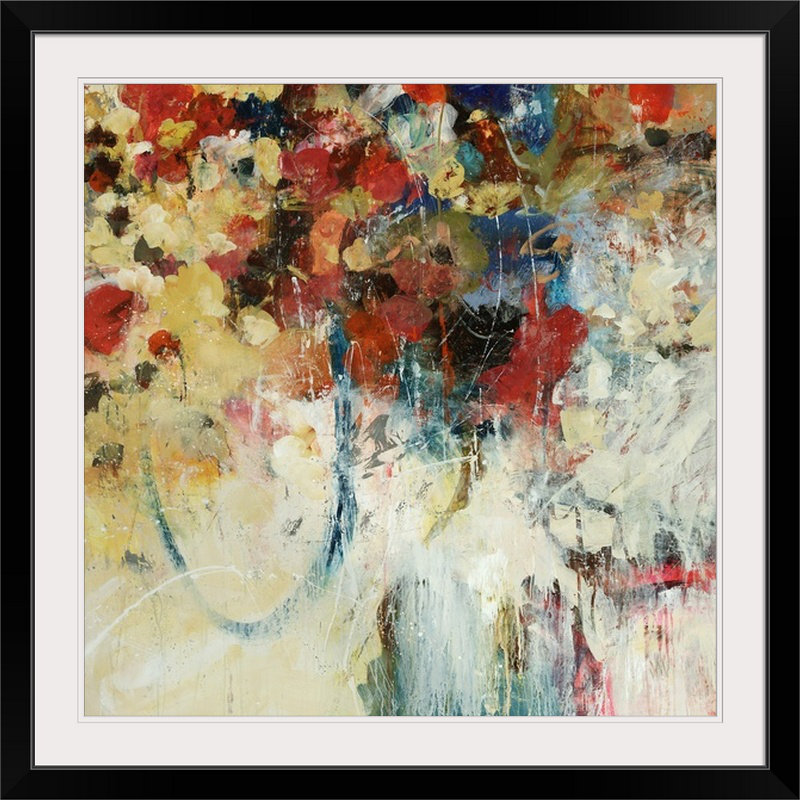 'bouquet Lancer Par Jodi Maas Peinture Impression, 20" H x 20" lx 1" p, Noir encadré
