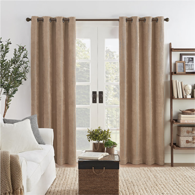 Aniyahlee Polyester Blackout Curtain Panel, 50" W x 108" L, Blush
