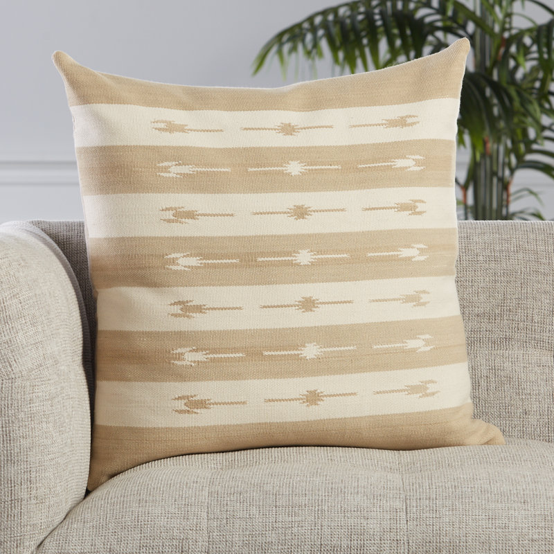 Coussin 100% coton Estela, Taupe, Duvet