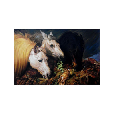 Eating Three Horse | Oil On Canvas | By Jai Prakash Verma