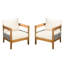 Ensemble de 2 chaises d'extérieur en bois - Coussins d'eau et détails en corde - Style moderne du milieu du siècle - Chaises robustes en mousse souple