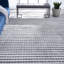 Tapis rayé crème / gris à poils longs-410405691