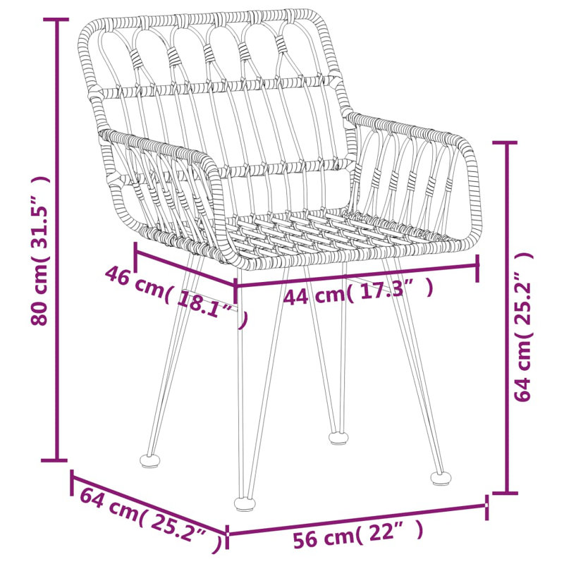 Regnier Patio Dining Armchair, Black