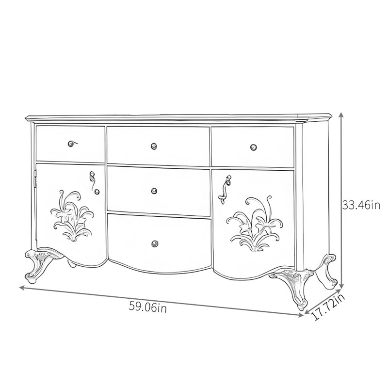 Large-Capacity Retro Sideboard