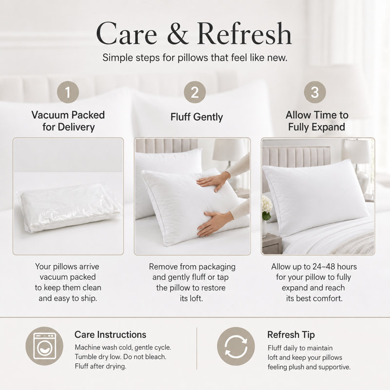 Housse de coussin en duvet d'oie blanche 100% coton, Très grand: 20 po x 36 po