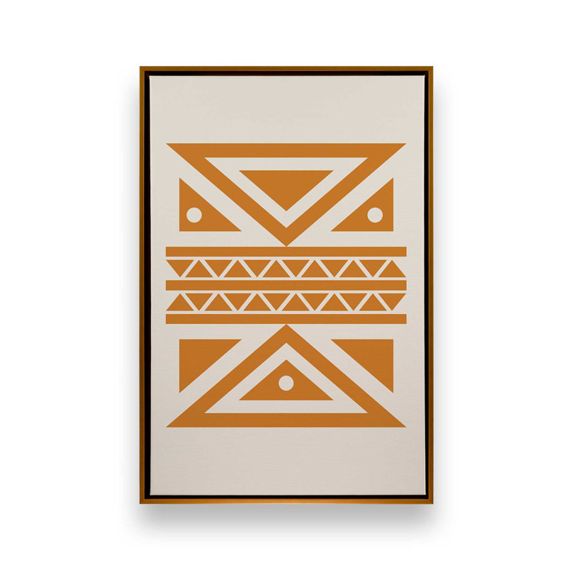 «Modern Tribal Patterns III», reproduction sur toile dans un cadre, Or poli, H 18,75 po x l 12,75 po