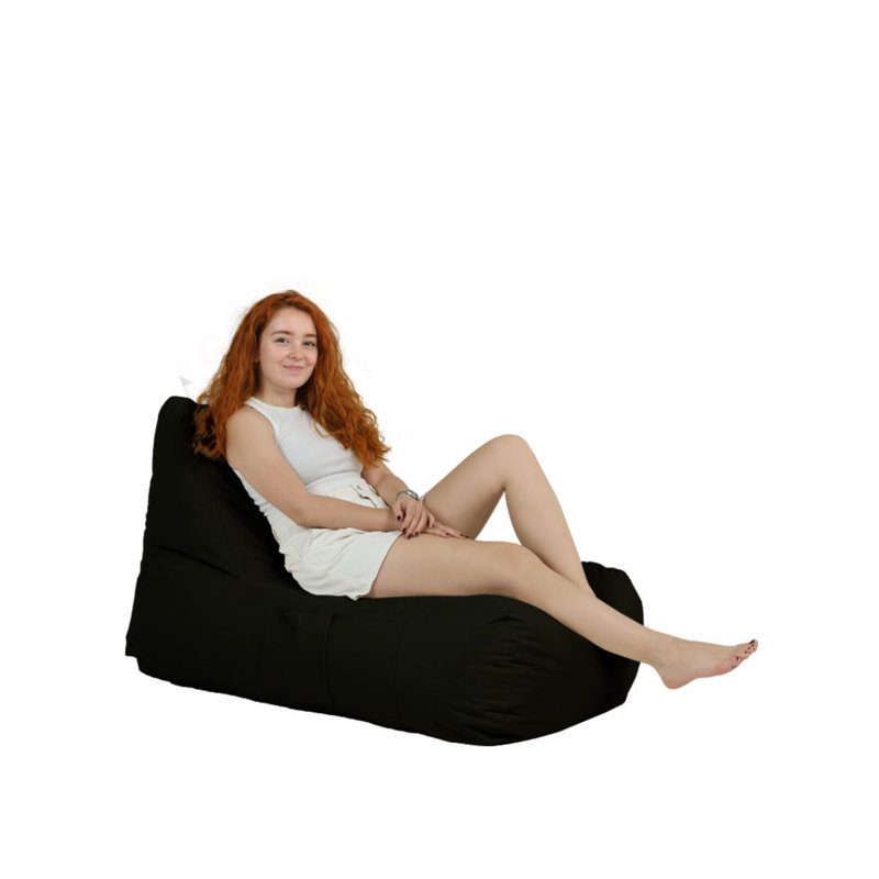 Fauteuil à billes de jardin Original noir, 41,3 po x 29,5 po x 41,3 po | 100% polyester imperméable, mousse de styromousse recyclée à 100% | Système de double fermeture à glissière dissimulée, capacité de poids maximale: 440 lb | Parfait pour le divertissement extérieur moderne