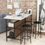 Ensemble de table de salle à manger pour 2 personnes, îlot de cuisine avec sièges Ensemble de table de bar avec rangement, îlot de cuisine peu encombrant avec 2 tablettes Îlot de cuisine avec tabourets de bar