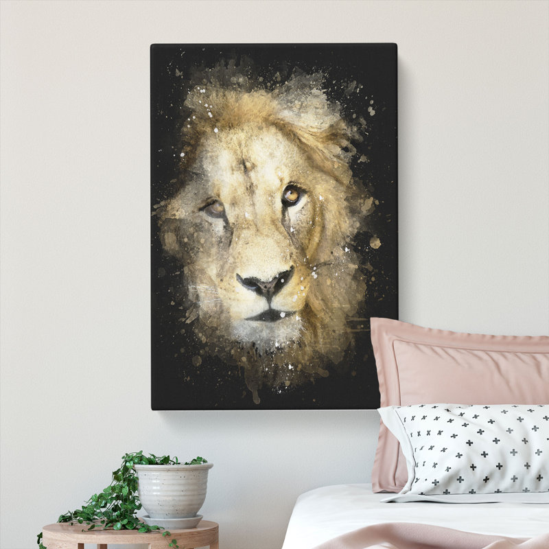 The Face of a Lion - Wrapped Canvas, 50cm H x 35cm W x 3cm D