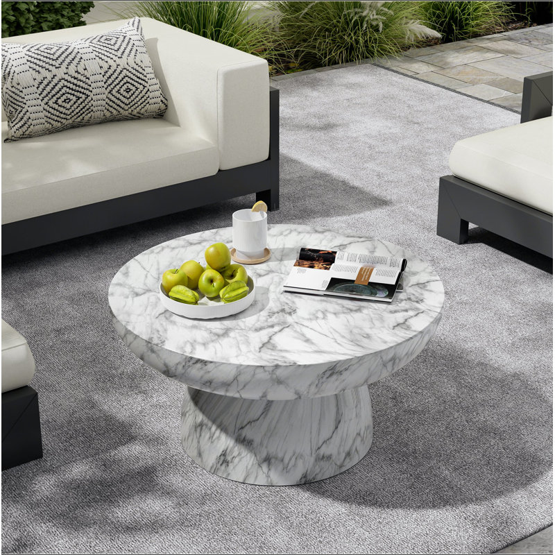 Table basse en faux marbre MGO pour une utilisation intérieure et extérieure