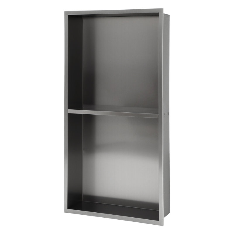 Double tablette 13 "X 25" en acier inoxydable pour niche de douche