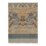 Distressed Homage Hand Knotted Wool Animal Print Area Rug