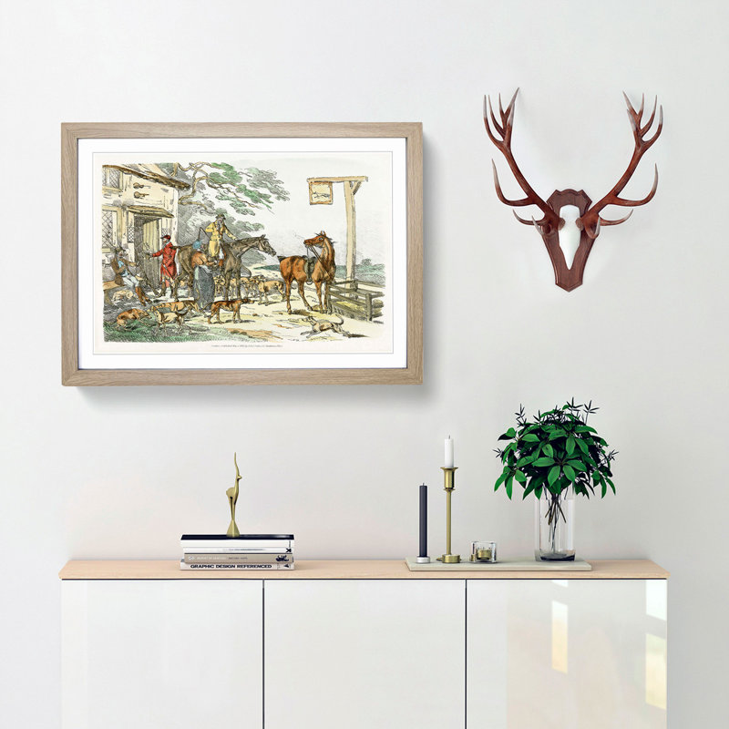 Before the Hunt by Henry Alken - Framed Print, Oak Framed, 45cm H x 63cm W x 2cm D
