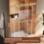 Porte de douche coulissante double sans cadre l 55 à 59 po x H 72 po | Verre trempé à onde lumineuse certifiée 8mm mm par la CCGM | Installation réversible | Quincaillerie en acier inoxydable brossé doré-122003134