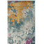 Tapis abstrait bleu / jaune Felty-532395403