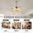 48" Dimmable Crystal Ceiling Fan With Led Lights And Remote Control-88080385