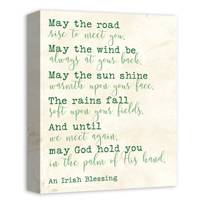 «Irish Blessing», reproduction d'art textuel sur toile tendue