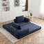 Canapé-lit convertible avec coussins, canapé-lit pliant et matelas futon pour le salon et la chambre à coucher, bleu-128896581
