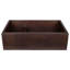 33" Hammered Copper Apron Front 30/70 Double Basin Kitchen Sink with Short 5" Divider