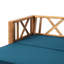 Lit de jour extensible Long Beach, fabriqué avec du bois et de l'eau - Textile Lit de jour rustique, bois, coussin