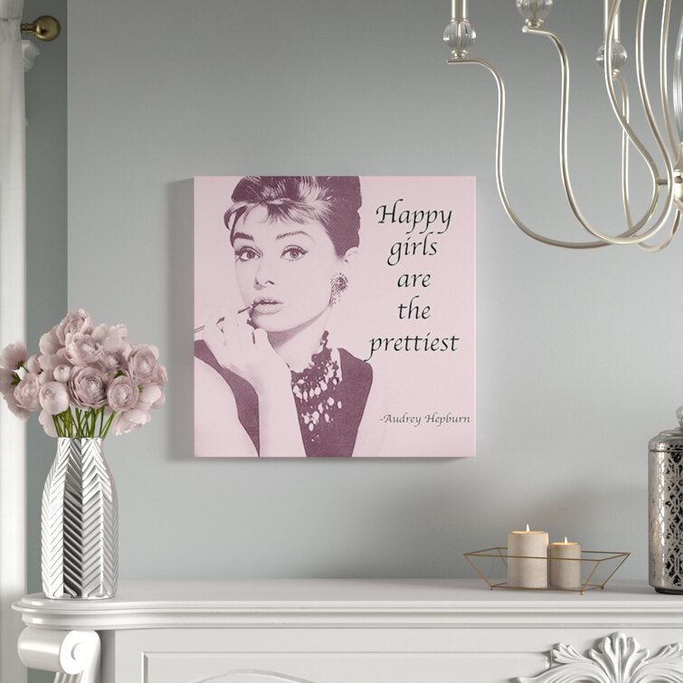 Audrey Hepburn Quote - Picture Framed Graphic Art Print on Canvas House of Hampton Size: 12 H x 12 W x 1.5 D