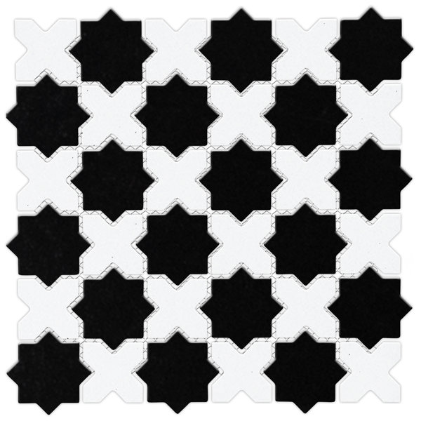 Metro 2" Star 11-7/8 In. X 11-7/8 In. Porcelain Mosaic Tile