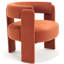 Chaise d'appoint Mid-Century moderne en velours avec structure robuste-790852199