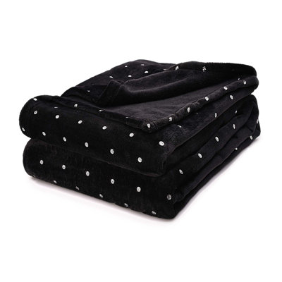 Couverture en molleton 100% polyester de qualité supérieure à pois métalliques