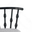 Tabouret de bar d'intérieur en bois Doria, finition noire avec revêtement gris, ensemble de 2