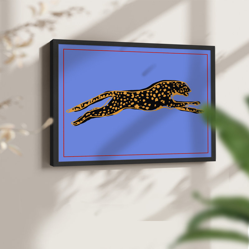 Le léopard sauvage II - reproduction encadrée - réarmable, H 8 po x l 10 po, Noir, noir, noir, noir
