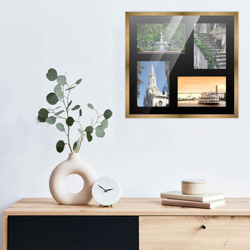 Cadre en bois, 4 po x 6 po, 12 po x 12 po, Bronze / Noir