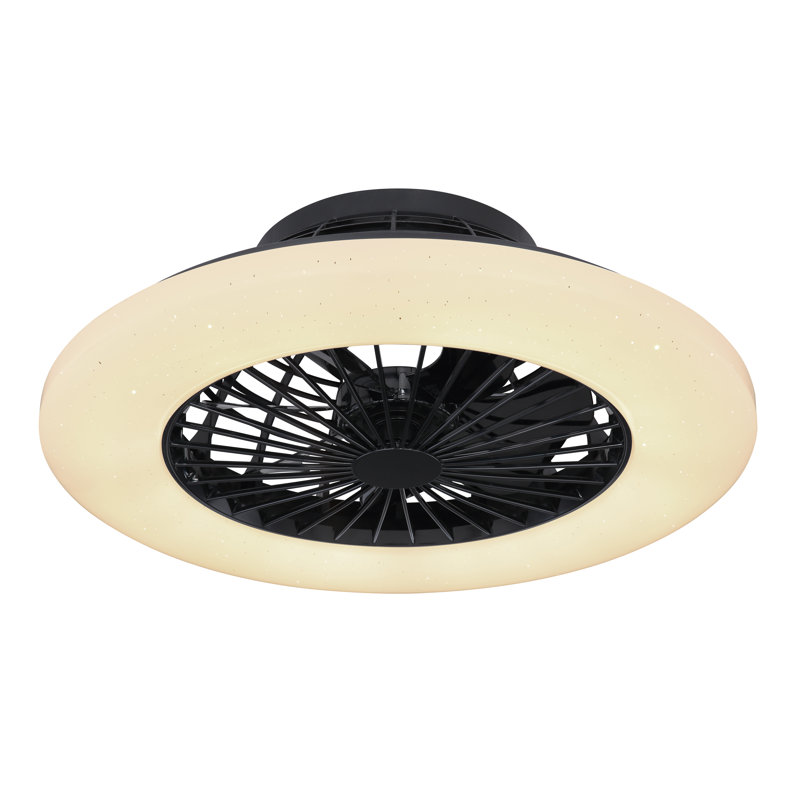 Crystiana Ceiling Fan with LED Lights, Black
