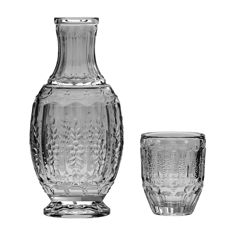 Ensemble de 2 carafes rétro gris clair, Gris