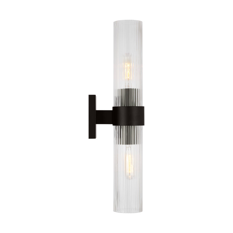 2-Light Dimmable Steel Bath Sconce, Aged Iron