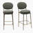 29'' H Seat Height Upholstered Bar Stools Set Of 2 Faux Leather Counter Dining Stool With Golden Legs Modern Round Kitchen Chairs (Green)-690943885