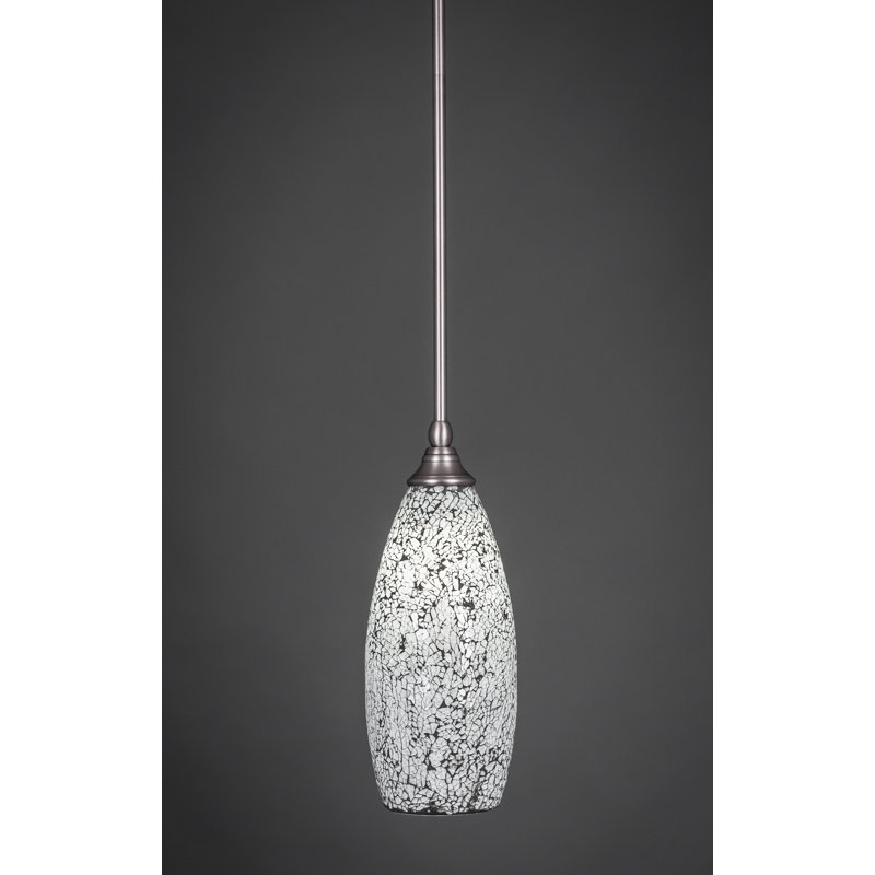 Stem Hung Mini Pendant Shown With Fusion Glass, 5.5"