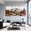 «Landscape & Nature Mountain Forest Lake Reflection», ensemble de 3 reproductions d'art sur toile-1714359173