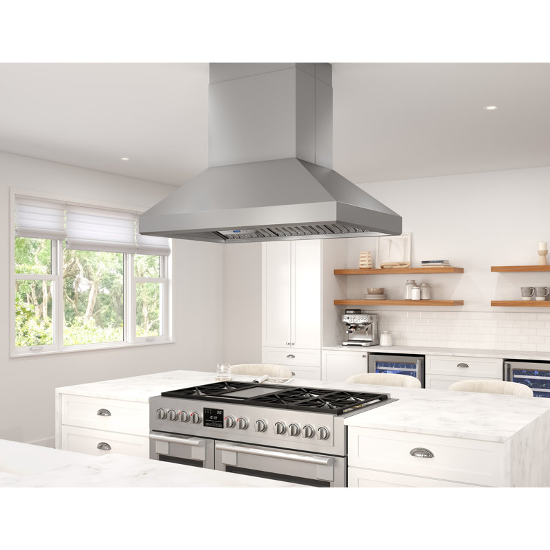 48" Titan 750 CFM Ducted Island Range Hood in Stainless Steel, 36"